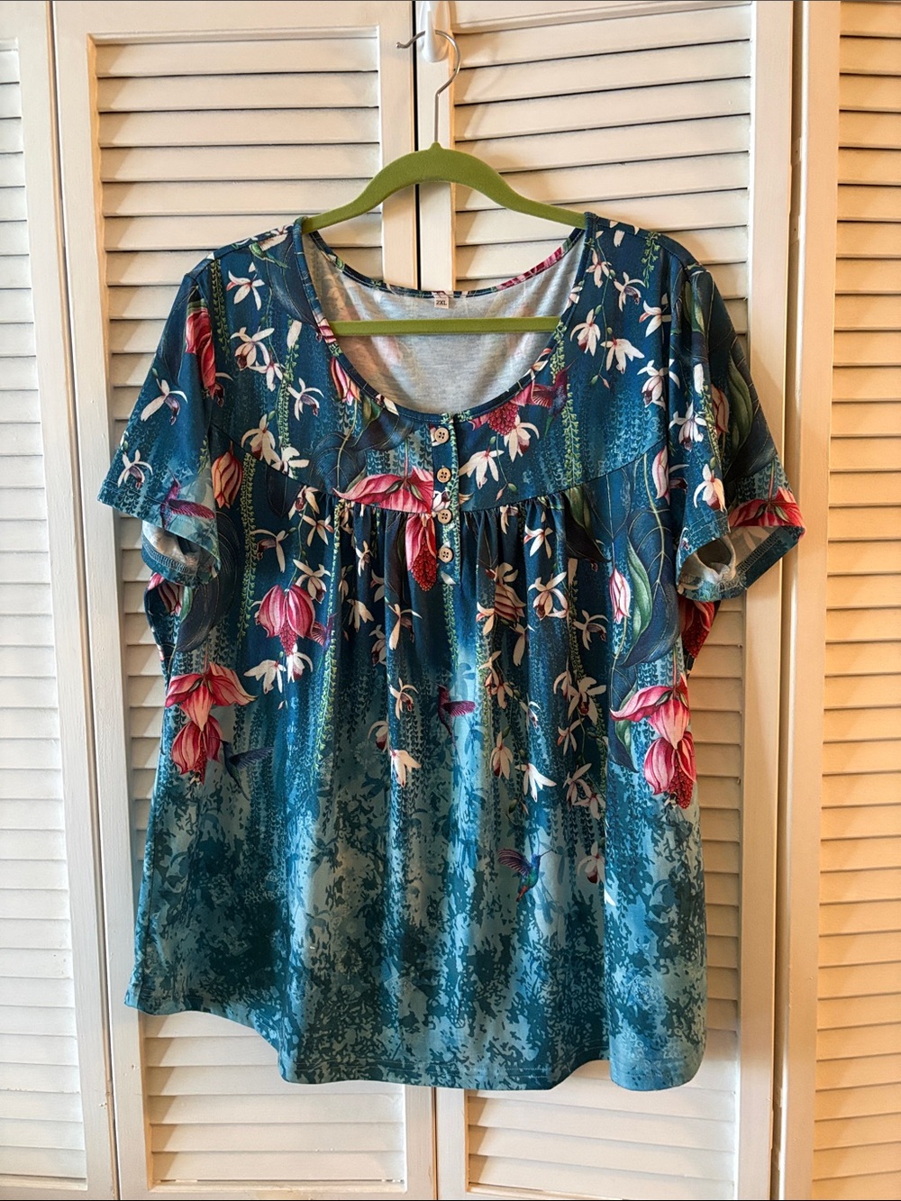 Floral Teal Women’s Short Sleeve Top